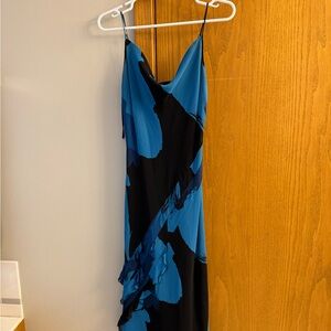 Express | Dresses | Express Black And Blue Slip Maxi Dress For Cocktail |  Poshmark